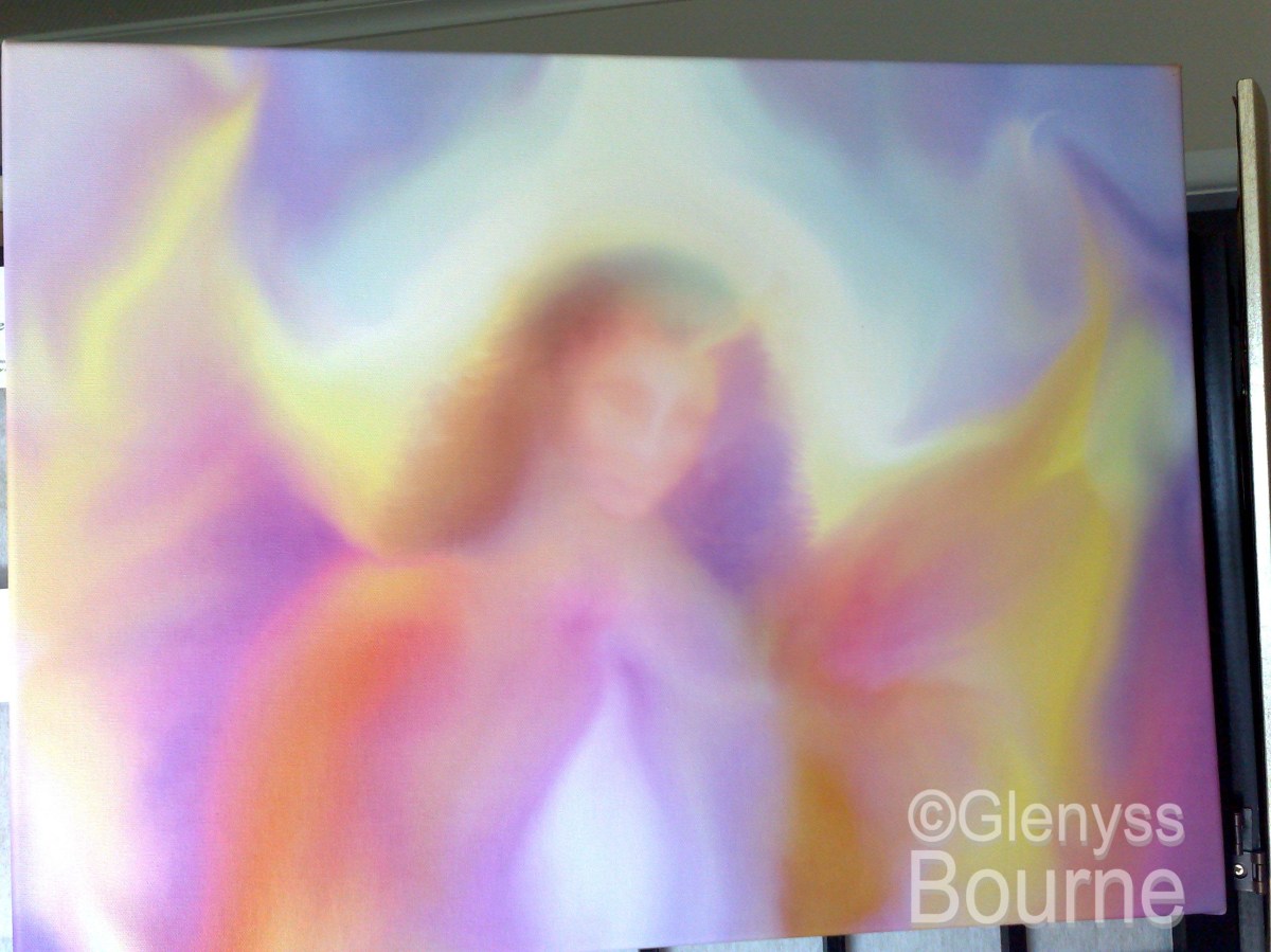 Angel painting by Glenyss Bourne